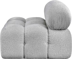 Ames Grey Boucle Fabric Armless 611Grey-Armless Meridian Furniture
