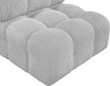 Ames Grey Boucle Fabric Armless 611Grey-Armless Meridian Furniture