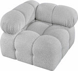 Ames Grey Boucle Fabric Corner 611Grey-Corner Meridian Furniture