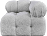 Ames Grey Boucle Fabric Corner 611Grey-Corner Meridian Furniture