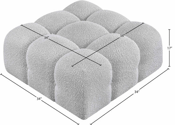 Ames Grey Boucle Fabric Ottoman 611Grey-Ott Meridian Furniture