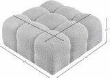 Ames Grey Boucle Fabric Ottoman 611Grey-Ott Meridian Furniture