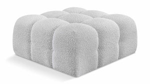 Ames Grey Boucle Fabric Ottoman 611Grey-Ott Meridian Furniture