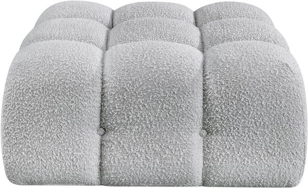 Ames Grey Boucle Fabric Ottoman 611Grey-Ott Meridian Furniture