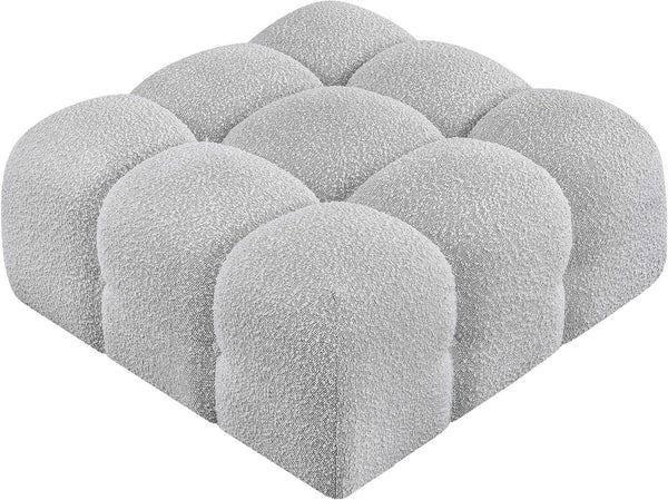 Ames Grey Boucle Fabric Ottoman 611Grey-Ott Meridian Furniture