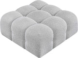 Ames Grey Boucle Fabric Ottoman 611Grey-Ott Meridian Furniture