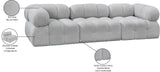 Ames Grey Boucle Fabric Modular Sofa 611Grey-S102A Meridian Furniture