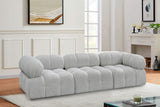 Ames Grey Boucle Fabric Modular Sofa 611Grey-S102A Meridian Furniture