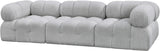 Ames Grey Boucle Fabric Modular Sofa 611Grey-S102A Meridian Furniture