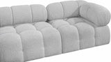 Ames Grey Boucle Fabric Modular Sofa 611Grey-S102A Meridian Furniture