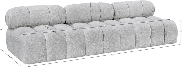 Ames Grey Boucle Fabric Modular Sofa 611Grey-S102B Meridian Furniture