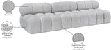 Ames Grey Boucle Fabric Modular Sofa 611Grey-S102B Meridian Furniture