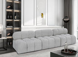 Ames Grey Boucle Fabric Modular Sofa 611Grey-S102B Meridian Furniture