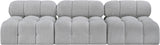 Ames Grey Boucle Fabric Modular Sofa 611Grey-S102B Meridian Furniture