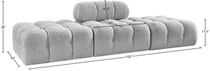 Meridian Furniture Ames Boucle Upholstered Modular Sectional Sofa with Low Profile Contemporary Frame 611Grey-S102C