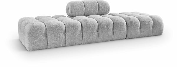 Meridian Furniture Ames Boucle Upholstered Modular Sectional Sofa with Low Profile Contemporary Frame 611Grey-S102C