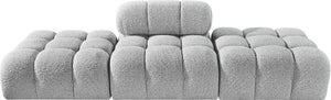Meridian Furniture Ames Boucle Upholstered Modular Sectional Sofa with Low Profile Contemporary Frame 611Grey-S102C
