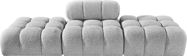 Meridian Furniture Ames Boucle Upholstered Modular Sectional Sofa with Low Profile Contemporary Frame 611Grey-S102C