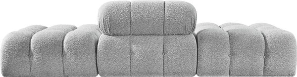 Meridian Furniture Ames Boucle Upholstered Modular Sectional Sofa with Low Profile Contemporary Frame 611Grey-S102C