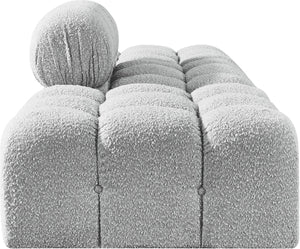 Meridian Furniture Ames Boucle Upholstered Modular Sectional Sofa with Low Profile Contemporary Frame 611Grey-S102C