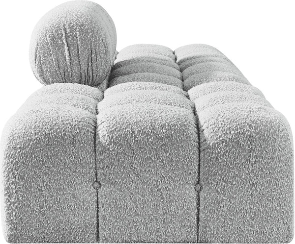 Meridian Furniture Ames Boucle Upholstered Modular Sectional Sofa with Low Profile Contemporary Frame 611Grey-S102C