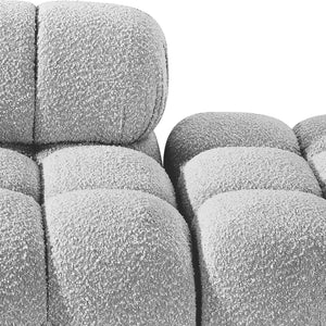 Meridian Furniture Ames Boucle Upholstered Modular Sectional Sofa with Low Profile Contemporary Frame 611Grey-S102C