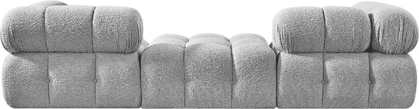 Meridian Furniture Ames Grey Boucle Three Piece Modular Sectional Sofa for Contemporary Living Rooms 611Grey-S102D