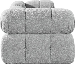Meridian Furniture Ames Grey Boucle Three Piece Modular Sectional Sofa for Contemporary Living Rooms 611Grey-S102D