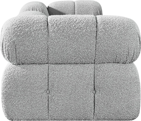Meridian Furniture Ames Grey Boucle Three Piece Modular Sectional Sofa for Contemporary Living Rooms 611Grey-S102D