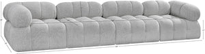 Ames Grey Boucle Fabric Modular Sofa 611Grey-S136A Meridian Furniture