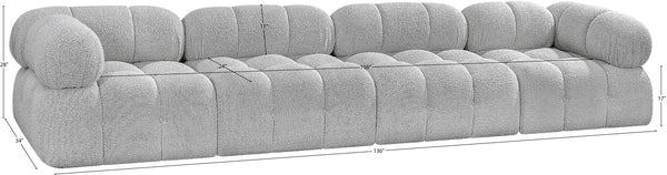 Ames Grey Boucle Fabric Modular Sofa 611Grey-S136A Meridian Furniture