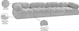 Ames Grey Boucle Fabric Modular Sofa 611Grey-S136A Meridian Furniture