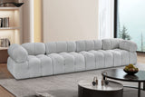 Ames Grey Boucle Fabric Modular Sofa 611Grey-S136A Meridian Furniture