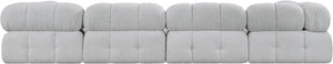 Ames Grey Boucle Fabric Modular Sofa 611Grey-S136A Meridian Furniture