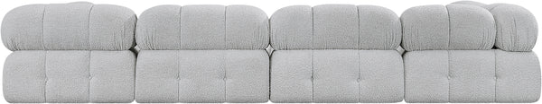 Ames Grey Boucle Fabric Modular Sofa 611Grey-S136A Meridian Furniture