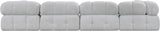 Ames Grey Boucle Fabric Modular Sofa 611Grey-S136A Meridian Furniture