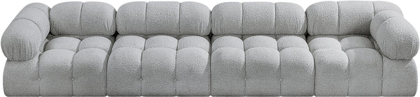 Ames Grey Boucle Fabric Modular Sofa 611Grey-S136A Meridian Furniture
