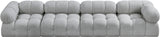 Ames Grey Boucle Fabric Modular Sofa 611Grey-S136A Meridian Furniture