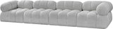 Ames Grey Boucle Fabric Modular Sofa 611Grey-S136A Meridian Furniture