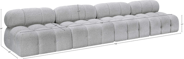 Ames Grey Boucle Fabric Modular Sofa 611Grey-S136B Meridian Furniture