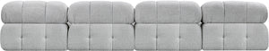 Ames Grey Boucle Fabric Modular Sofa 611Grey-S136B Meridian Furniture