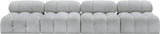 Ames Grey Boucle Fabric Modular Sofa 611Grey-S136B Meridian Furniture