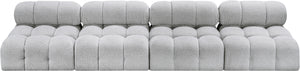 Ames Grey Boucle Fabric Modular Sofa 611Grey-S136B Meridian Furniture