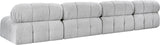 Ames Grey Boucle Fabric Modular Sofa 611Grey-S136B Meridian Furniture