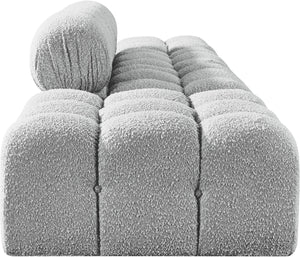 Meridian Furniture Ames Four Piece Modular Sectional in Plush Grey Boucle for Open Living Spaces 611Grey-S136C