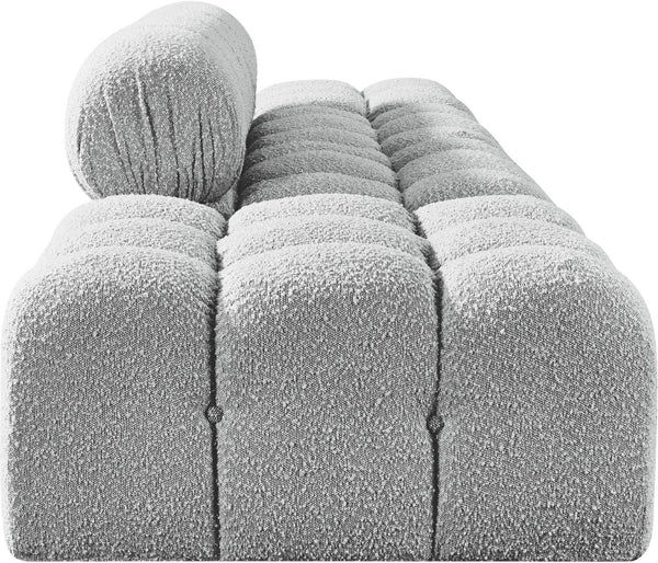 Meridian Furniture Ames Four Piece Modular Sectional in Plush Grey Boucle for Open Living Spaces 611Grey-S136C