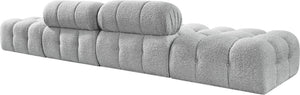 Meridian Furniture Ames Four Piece Modular Sectional in Plush Grey Boucle for Open Living Spaces 611Grey-S136C