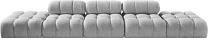Meridian Furniture Ames Five Piece Boucle Modular Sectional Sofa for Spacious Contemporary Living Rooms 611Grey-S170A