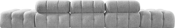 Meridian Furniture Ames Five Piece Boucle Modular Sectional Sofa for Spacious Contemporary Living Rooms 611Grey-S170A
