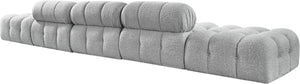Meridian Furniture Ames Five Piece Boucle Modular Sectional Sofa for Spacious Contemporary Living Rooms 611Grey-S170A